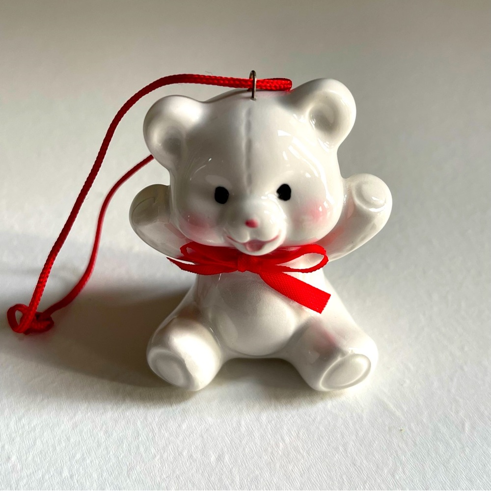 Vintage Midwest Japan Bone China teddy bear ornament